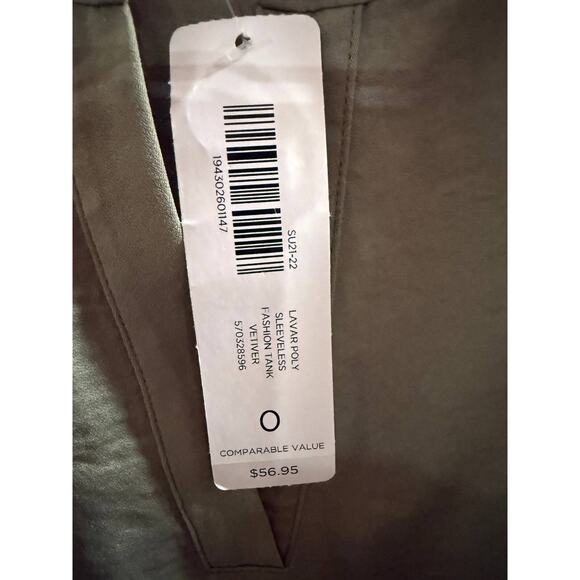 Chico's Tank Top Womens Size 0 Green Sleeveless Assmetrical Hem Split V Neck - Picture 4 of 7